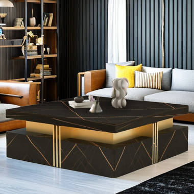 Gold and marble cheap coffee table set